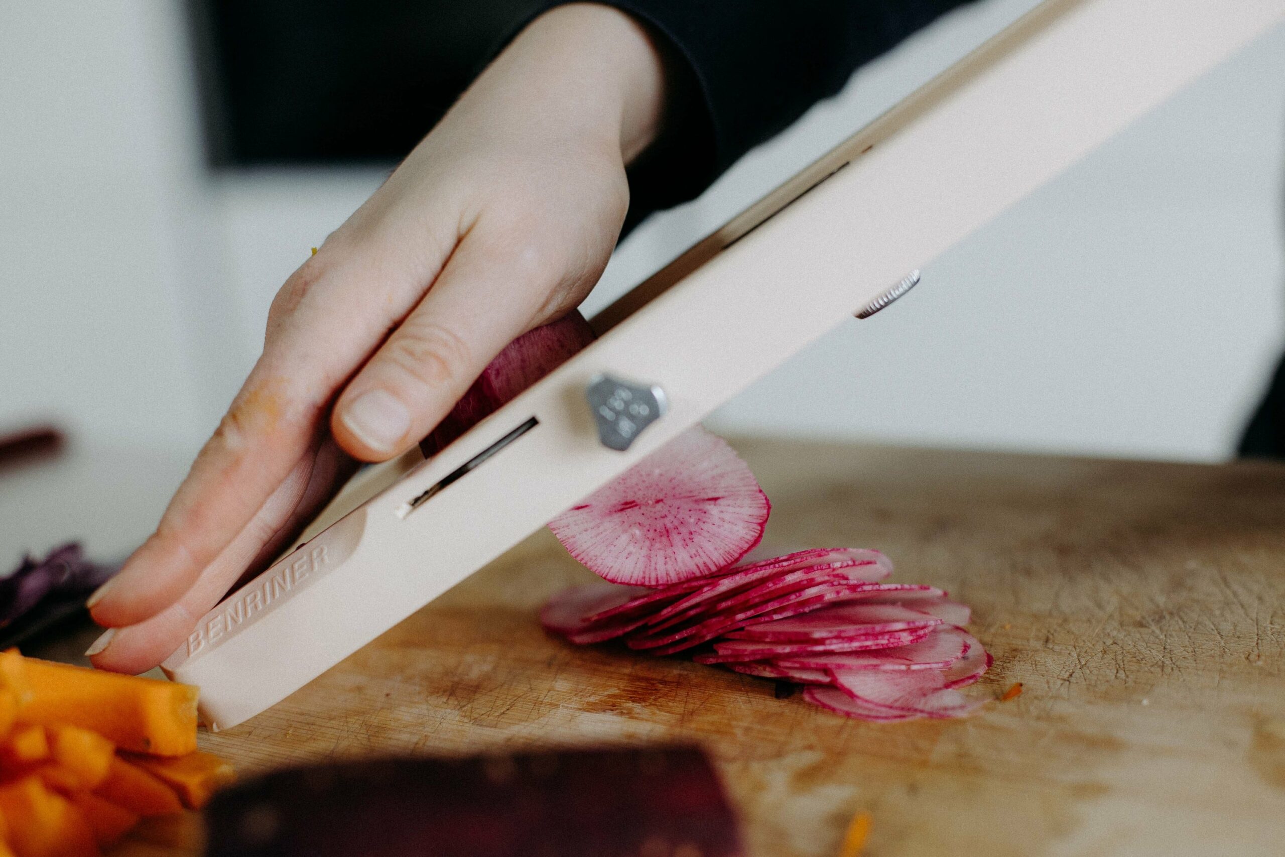 tranche de légumes coupés à la mandoline